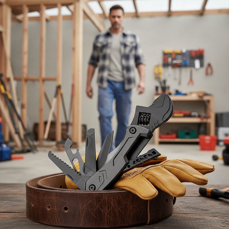 9-in-1 Compact Pocket Tool with Wrench