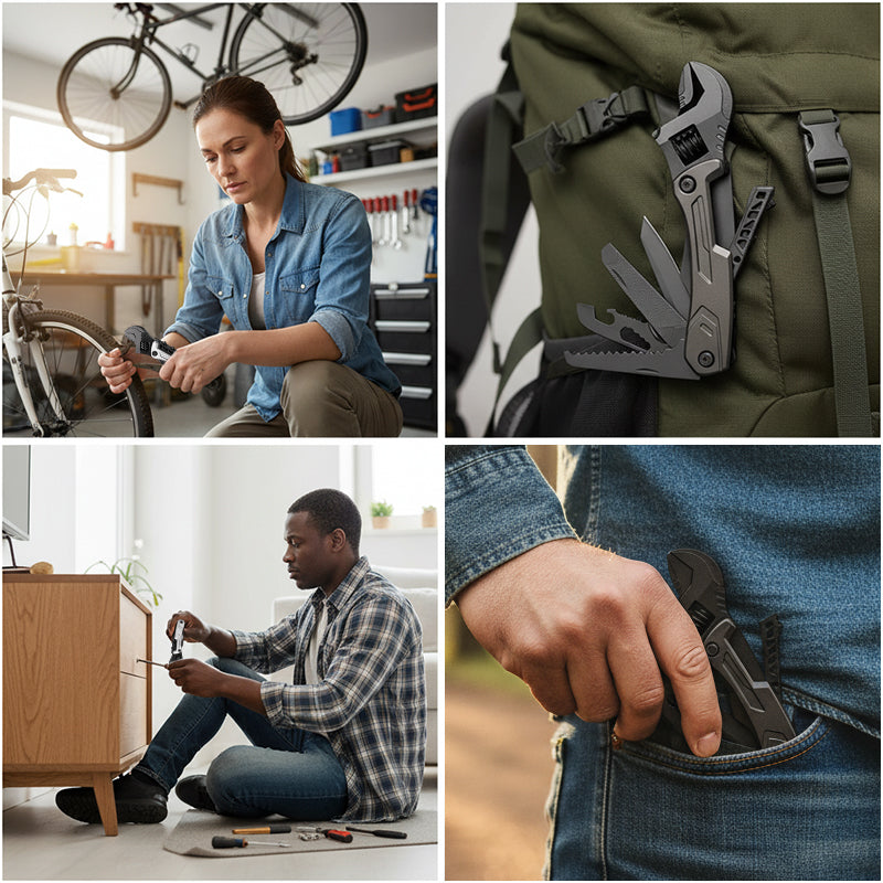 9-in-1 Compact Pocket Tool with Wrench