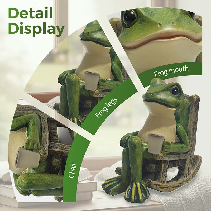 Solar Frog Rocking Chair Ornament