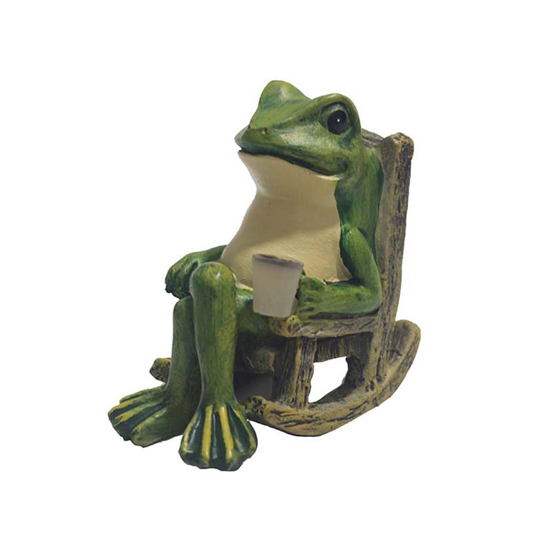 Solar Frog Rocking Chair Ornament