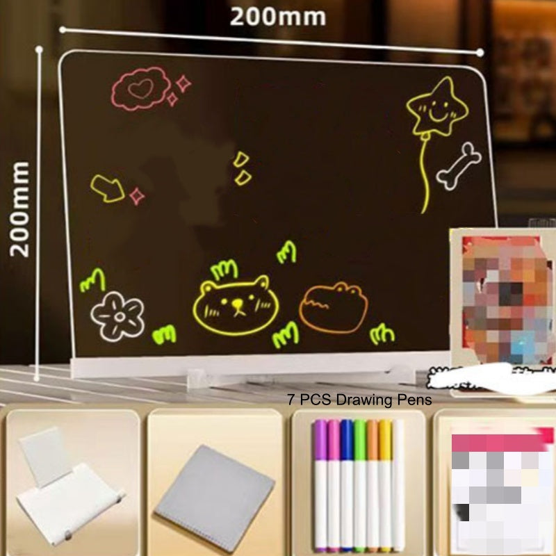 Erasable Light-Up Acrylic Drawing Board with Stand