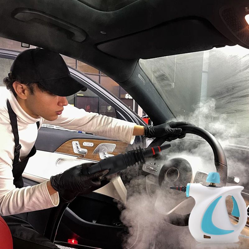 ⏰💦Redhut Pressurized Handheld Multi-Surface Natural Steam Cleaner with 12 pcs Accessories, Multi-Purpose Steamer for Home Use, Cleaning Floor, Kitchen,Spring