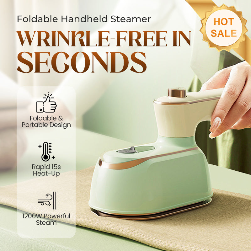 Foldable Handheld Steamer with 180° Rotating Handle
