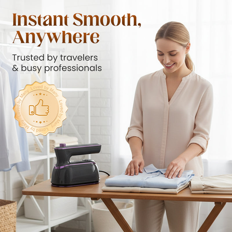 Foldable Handheld Steamer with 180° Rotating Handle