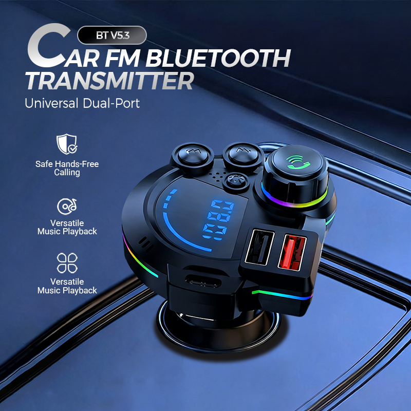 Universal Dual-Port Car FM Bluetooth Transmitter