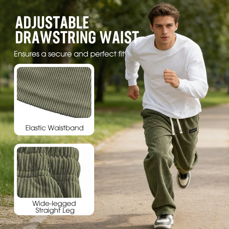Men's Loose-Fit Drawstring Pants with Pockets