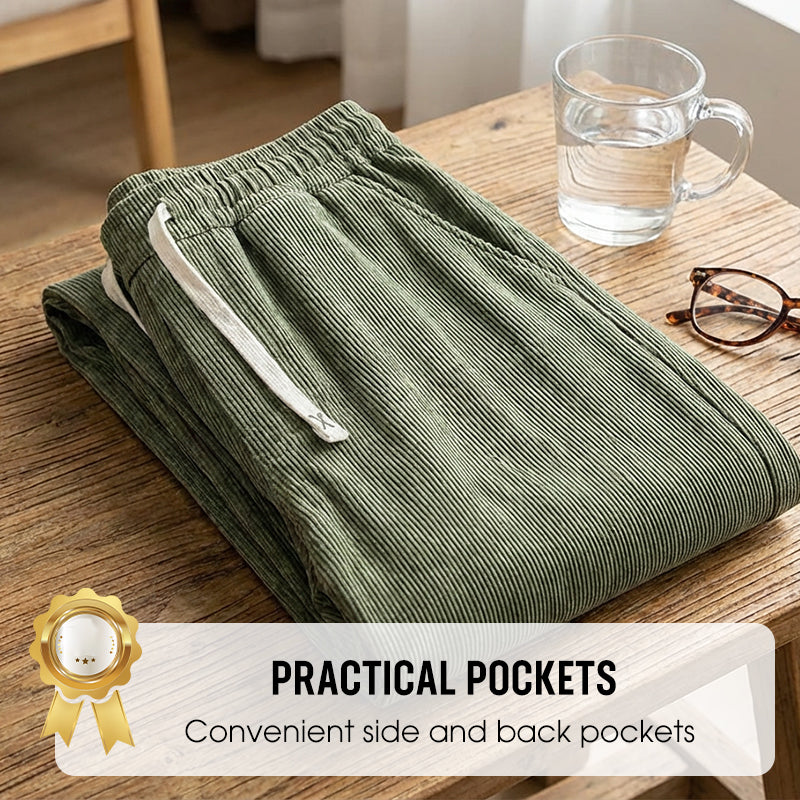 Men's Loose-Fit Drawstring Pants with Pockets