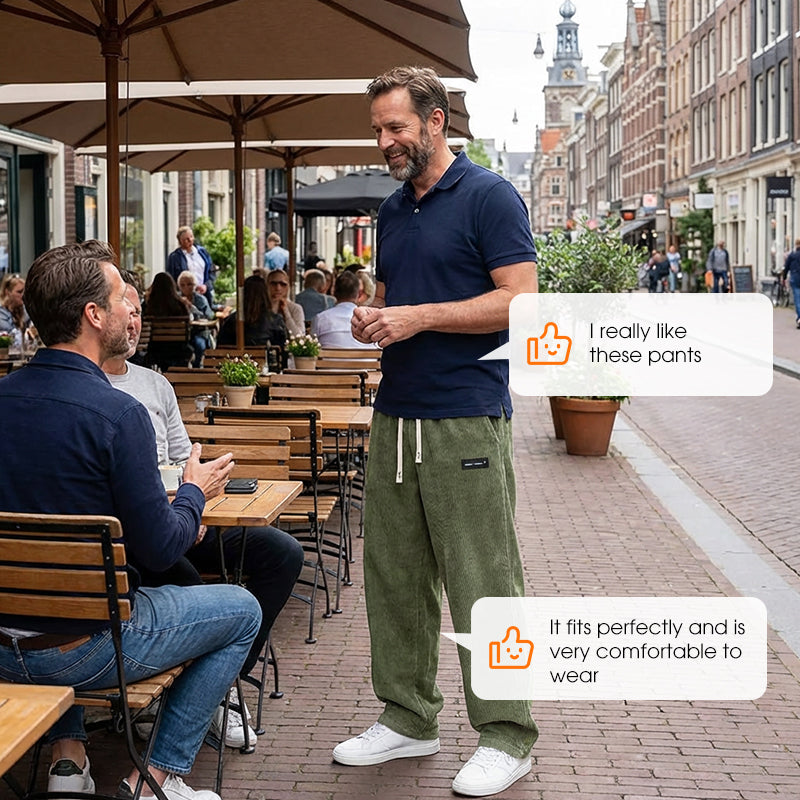 Men's Loose-Fit Drawstring Pants with Pockets