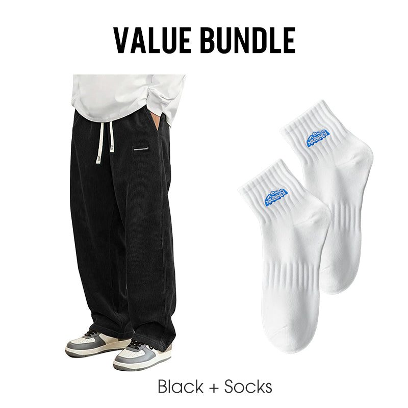 Men's Loose-Fit Drawstring Pants with Pockets