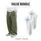 Men's Loose-Fit Drawstring Pants with Pockets