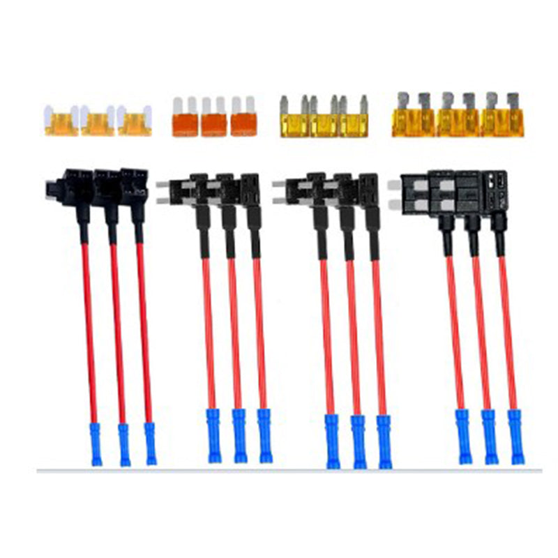 Nilight 12 Pack 12V Car Add-a-Circuit Fuse Tap Standard Mini Micro2 and Low Profile Taps 4 Types ATO ATC ATM APM Holder for Cars Trucks Boats