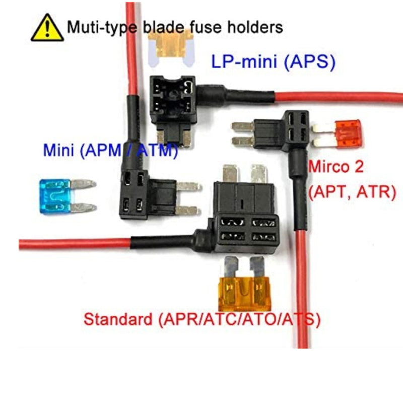 Nilight 12 Pack 12V Car Add-a-Circuit Fuse Tap Standard Mini Micro2 and Low Profile Taps 4 Types ATO ATC ATM APM Holder for Cars Trucks Boats