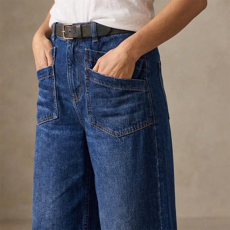 👖 Women's Casual High-Rise Wide-Leg Jeans – Tummy Control, Elongated Silhouette & All-Day Comfort 💙