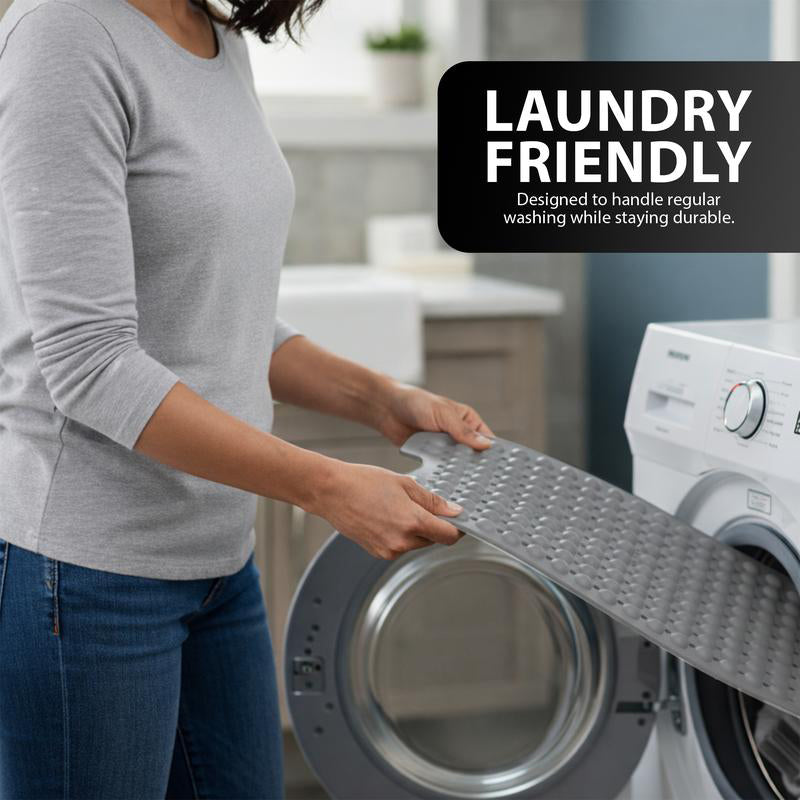 ZENO Bath Mat 100x40cm | Non-Slip Anti-Mould | 200 Suction Cups with Drain Holes | Large Rubber | Machine Washable & Durable