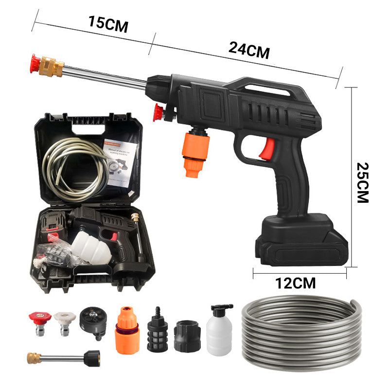 【Free shipping】62 Bar Portable Pressure Washer with 2 Battery,Pressur Washers with 6-in-1 Nozzle,5M Hose,Pressur Washers for Patio Car Floor Garden Cleaning