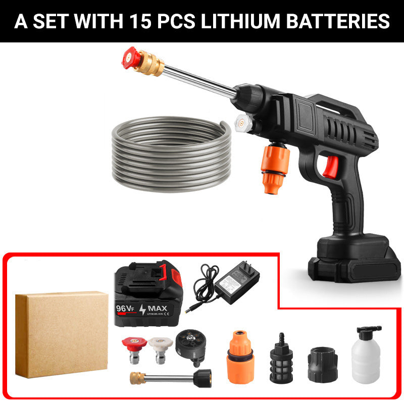 【Free shipping】62 Bar Portable Pressure Washer with 2 Battery,Pressur Washers with 6-in-1 Nozzle,5M Hose,Pressur Washers for Patio Car Floor Garden Cleaning