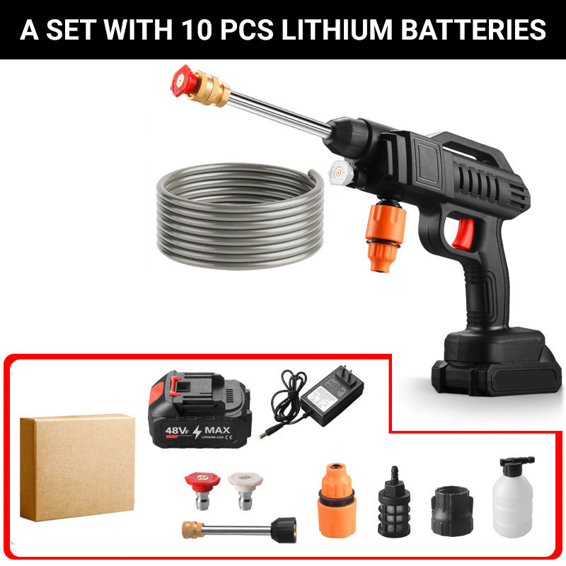 【Free shipping】62 Bar Portable Pressure Washer with 2 Battery,Pressur Washers with 6-in-1 Nozzle,5M Hose,Pressur Washers for Patio Car Floor Garden Cleaning
