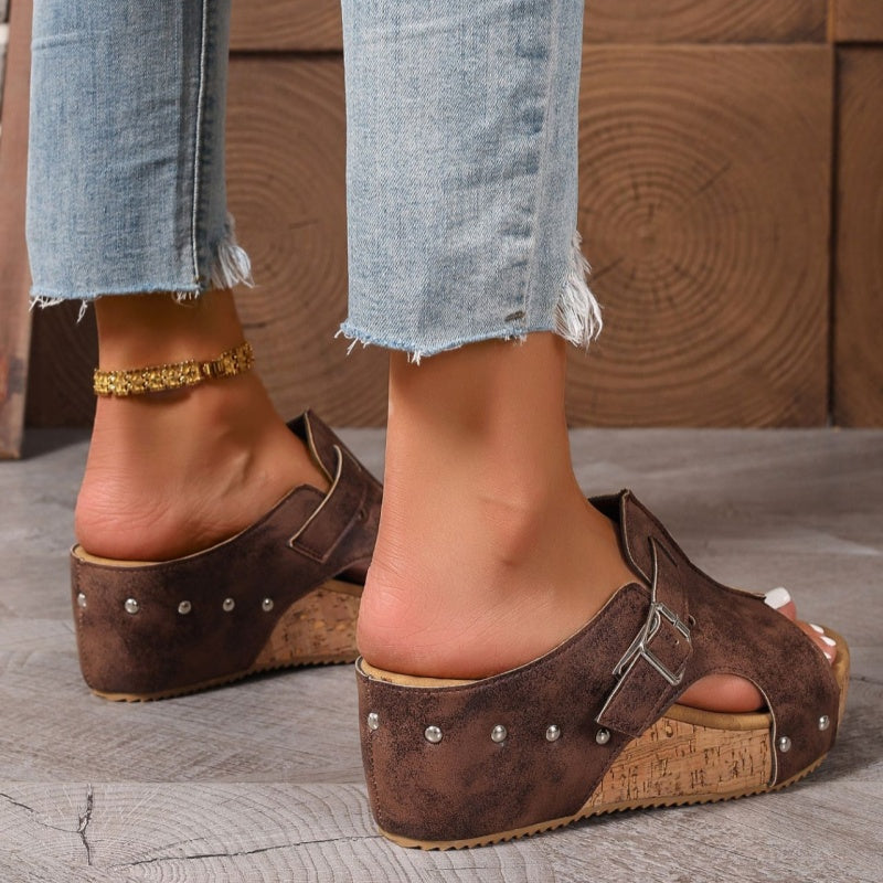 Women's Fashion Wedges with EVA Foam Cushioned Insoles 2.5 Inch Heel Lightweight Comfort Sandals All Day Wear Hook And Loop Closure Slip Resistant Casual Summer Shoes