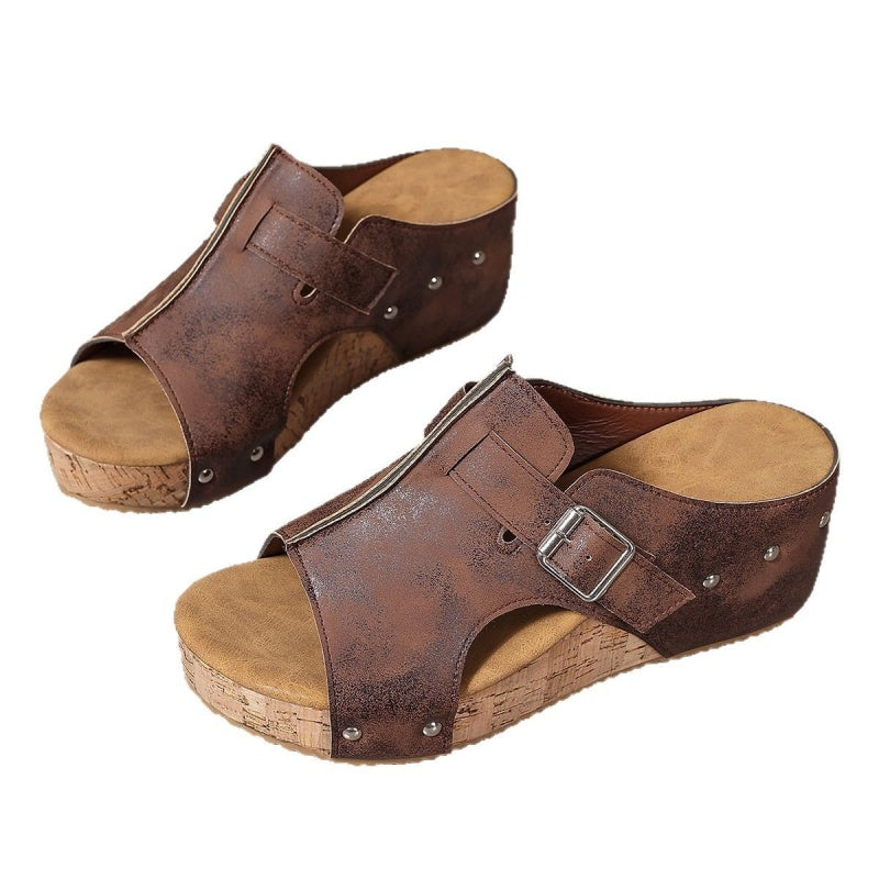 Women's Fashion Wedges with EVA Foam Cushioned Insoles 2.5 Inch Heel Lightweight Comfort Sandals All Day Wear Hook And Loop Closure Slip Resistant Casual Summer Shoes