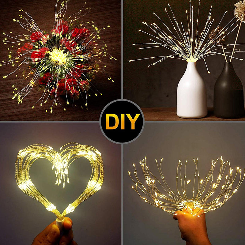 Christmas Firework LED Copper Wire String Lights