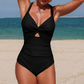 Twist-Front Ruched One-Piece Swimsuit