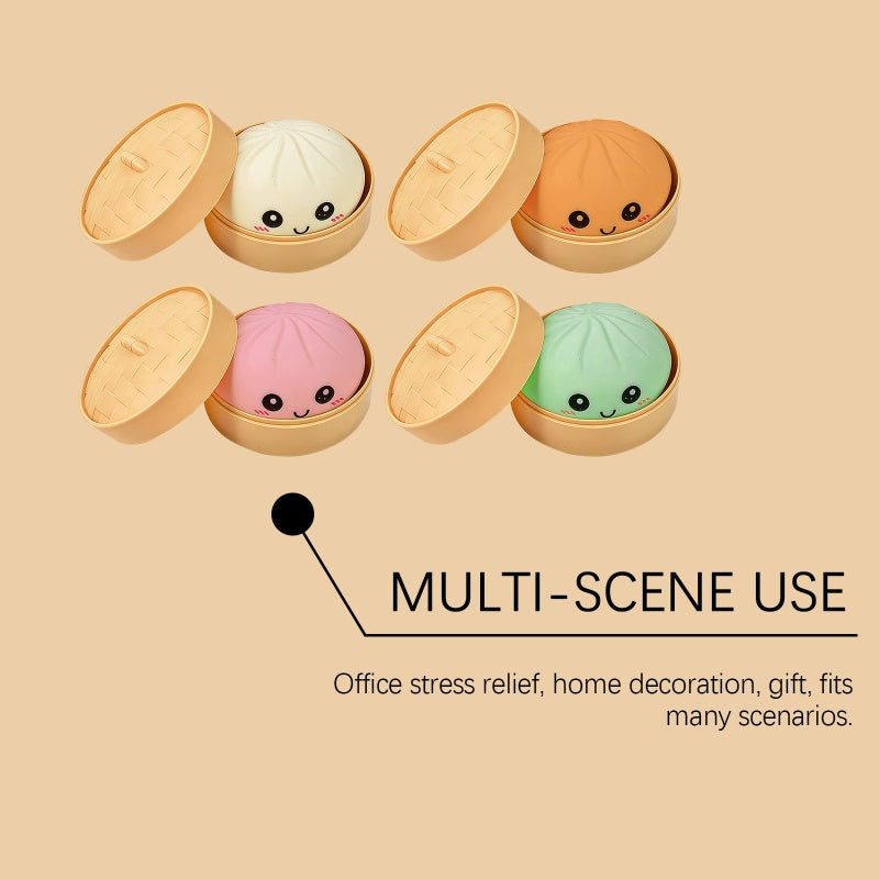 Cute Dumpling Squeeze Toy with Steamer