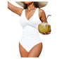 🥳2026 HOT SALE🥳💞50K+ SOLD!👵🏖️ 50% OFF! Women's One-Piece Swimsuit – Tummy control ruching, elegant twist-front. Wide straps stay put, no digging. Quick-dry fabric. Perfect for pool or beach. 🌊💕
