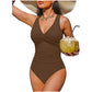 🥳2026 HOT SALE🥳💞50K+ SOLD!👵🏖️ 50% OFF! Women's One-Piece Swimsuit – Tummy control ruching, elegant twist-front. Wide straps stay put, no digging. Quick-dry fabric. Perfect for pool or beach. 🌊💕