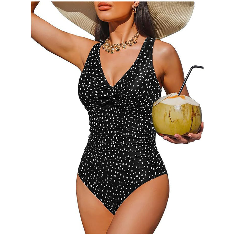 🥳2026 HOT SALE🥳💞50K+ SOLD!👵🏖️ 50% OFF! Women's One-Piece Swimsuit – Tummy control ruching, elegant twist-front. Wide straps stay put, no digging. Quick-dry fabric. Perfect for pool or beach. 🌊💕