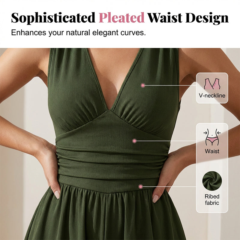 🏖️Summer Cool Deal: ONLY ￡19.99!!🌷👗Women's Sleeveless V-Neck Ruched Waist Romper