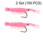 50PCS Lifelike Shrimp Lures Set with Hooks