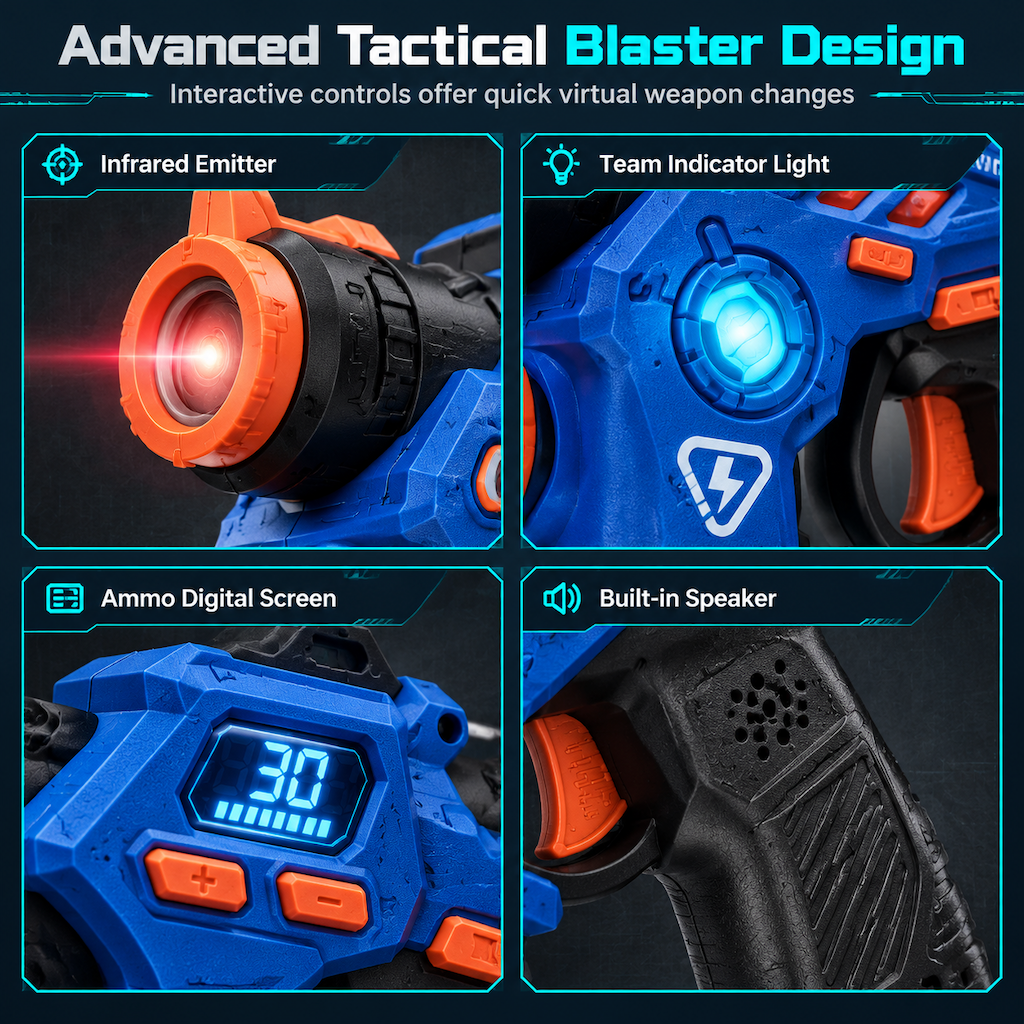 🔥50% OFF NOW! Kids Laser Tag Set with target projection, team mode, lights & sounds, active screen-free play 🎯🔫✨✅💥