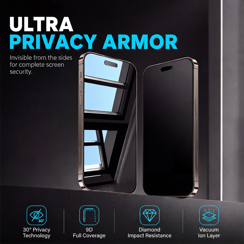 🔥50% OFF NOW! Privacy screen protector with tempered glass, auto dust removal & anti-spy protection 📱🔒✨✅💥