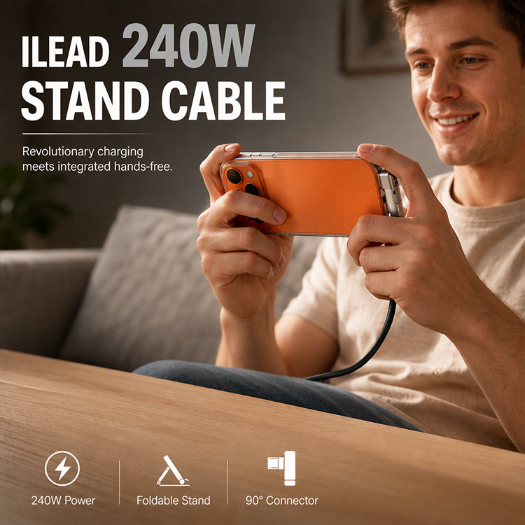 🔥50% OFF NOW! 2-in-1 foldable stand & 240W fast-charging braided Type-C cable, stable & durable 🔌⚡📱✅💥