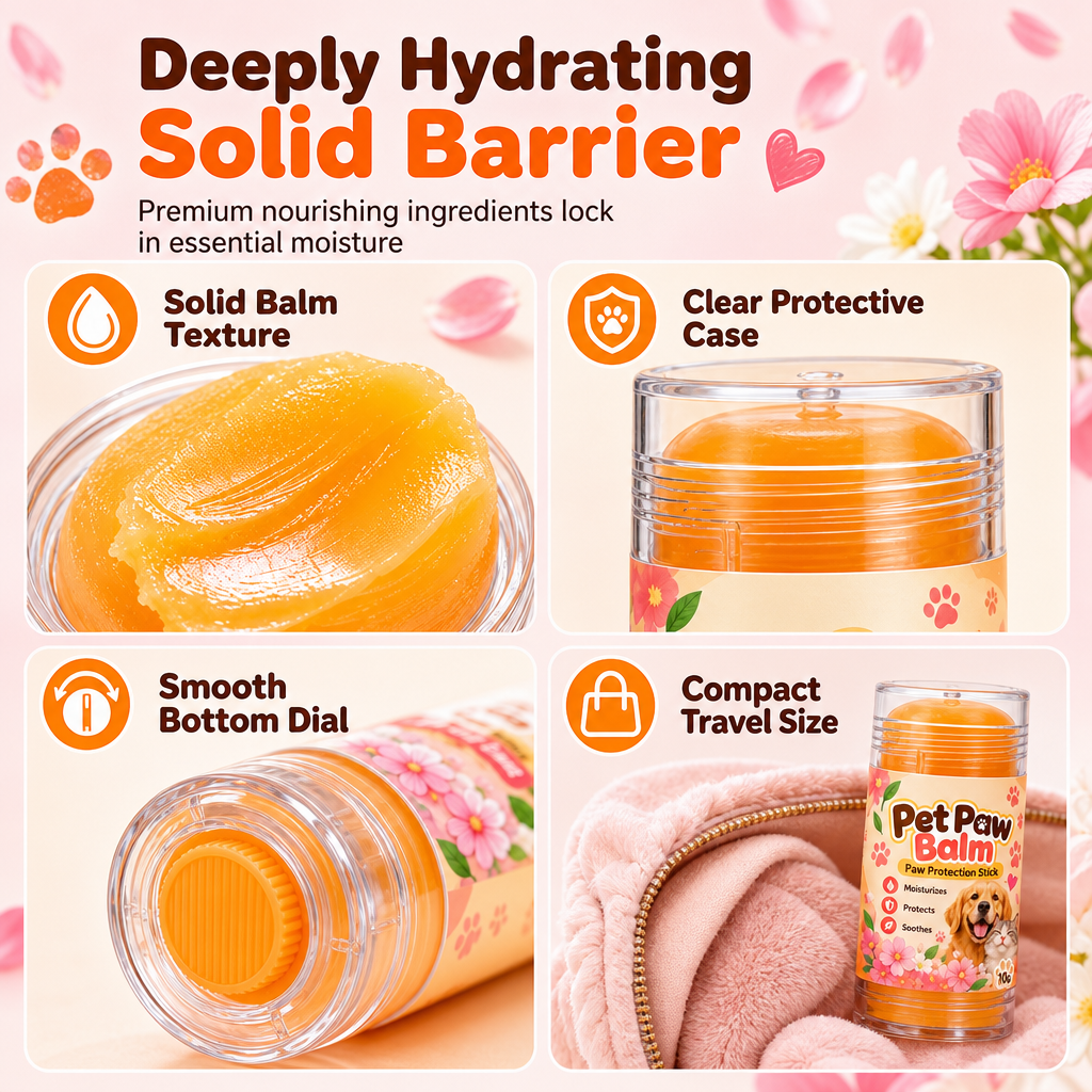 🔥50% OFF NOW! Floral pet paw balm twist-up, moisturizes paw pads for dogs & cats 🐾🌸✅💥