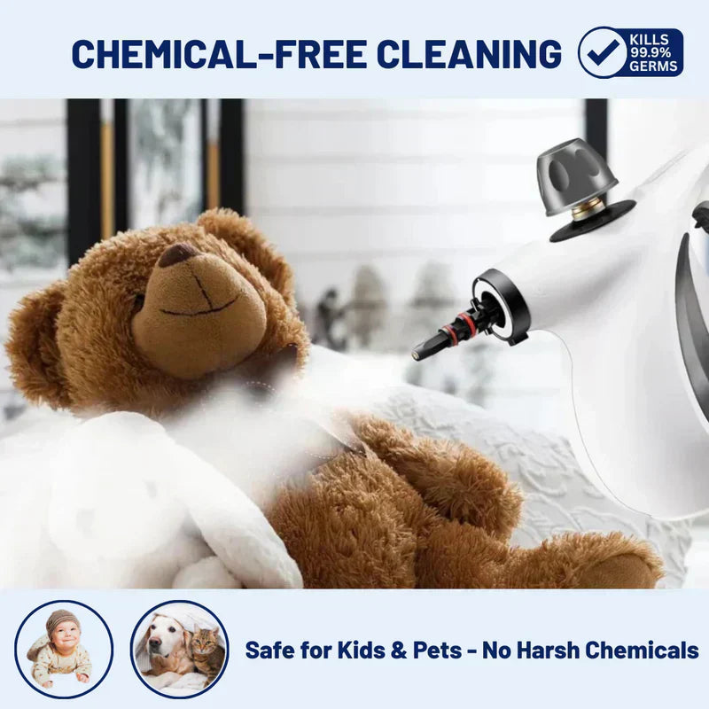 ⏰💦Redhut Pressurized Handheld Multi-Surface Natural Steam Cleaner with 12 pcs Accessories, Multi-Purpose Steamer for Home Use, Cleaning Floor, Kitchen,Spring