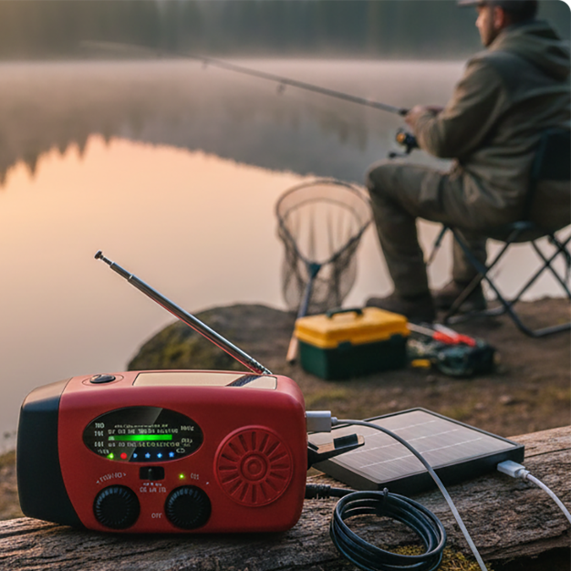 🔥50% OFF NOW! Solar emergency radio with power bank, hand crank & weather alert 📻☀️🔋✅
