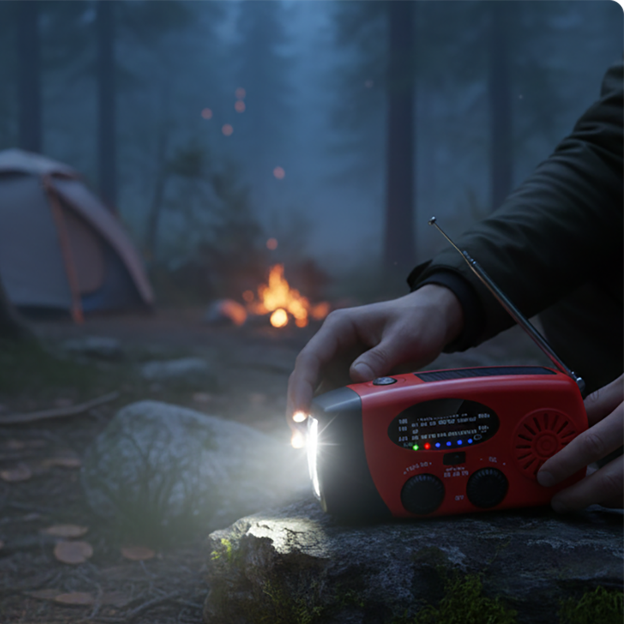 🔥50% OFF NOW! Solar emergency radio with power bank, hand crank & weather alert 📻☀️🔋✅